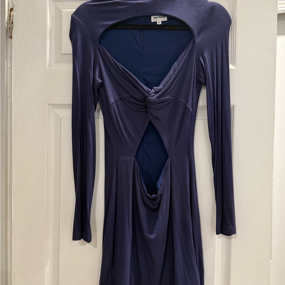 Elegant Navy Long Sleeve Dress